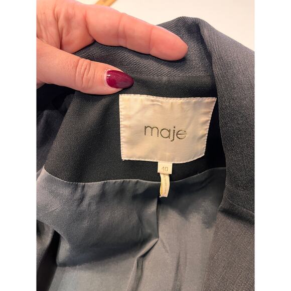 Maje Black Single Breasted One Button Blazer Size Large - Picture 5 of 10